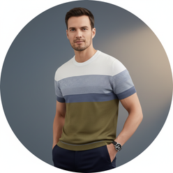 Portrait of Marcus Thorne, a man with a confident expression, wearing a GRADON knit pullover, against a clean background.